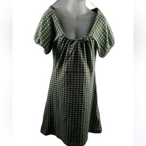 Madewell Gingham Check Jacquard Puff Sleeve Minidress Small